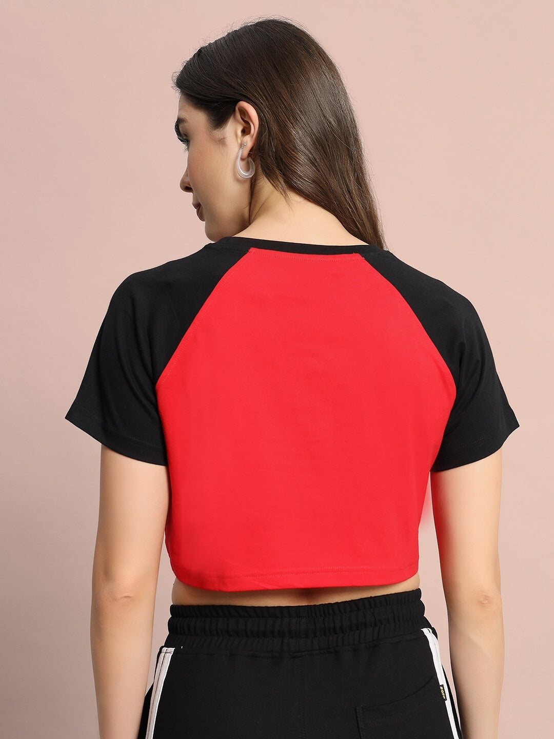 Challenger Raglan Crop-Top (Red Black)