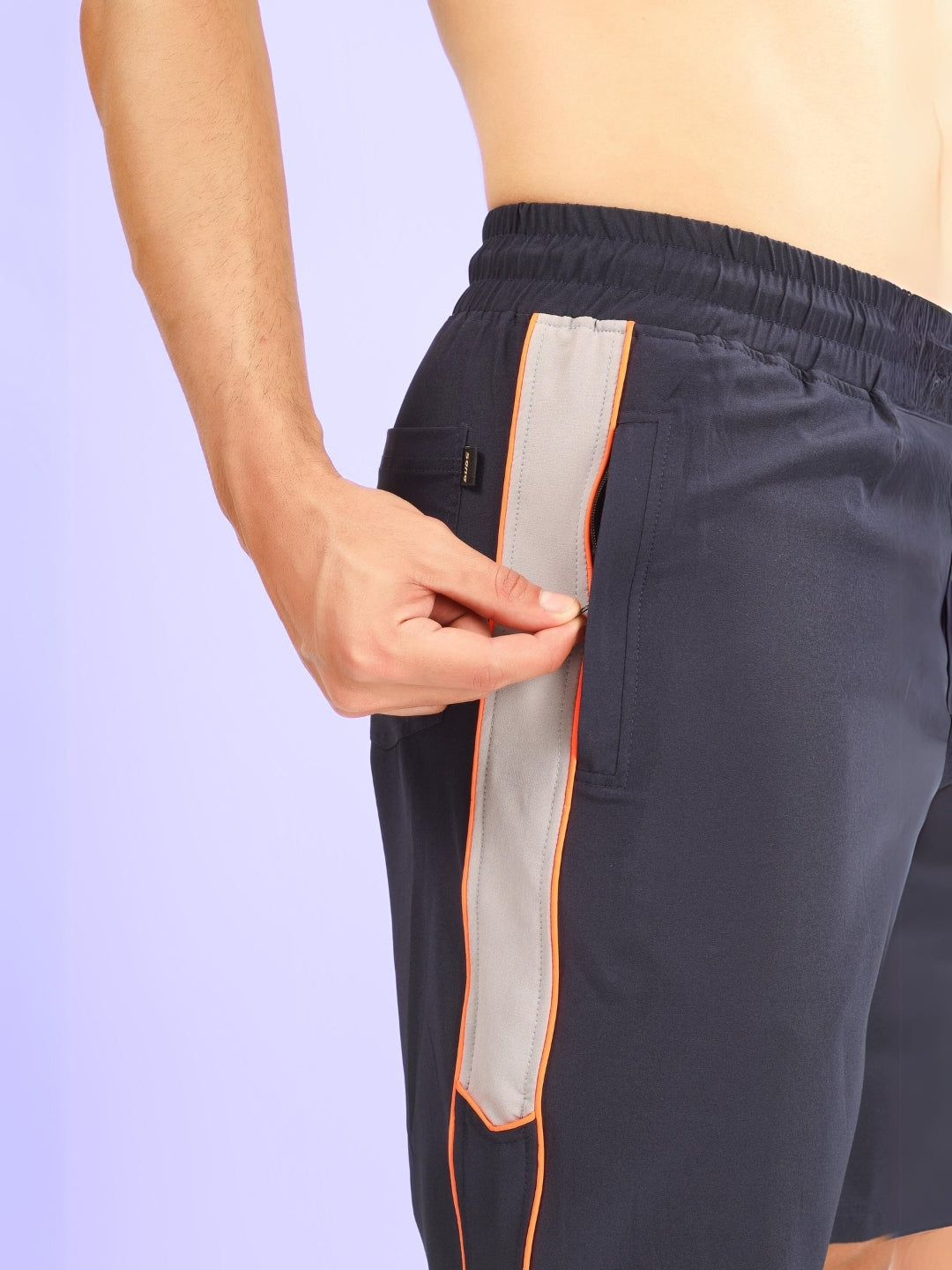 Boomer Shorts (Navy With Orange Piping)