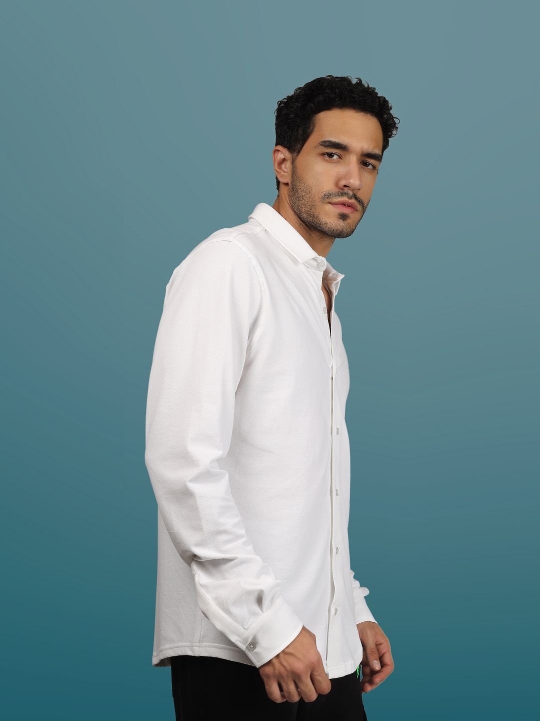 White Sporty Pique Shirt - Wearduds