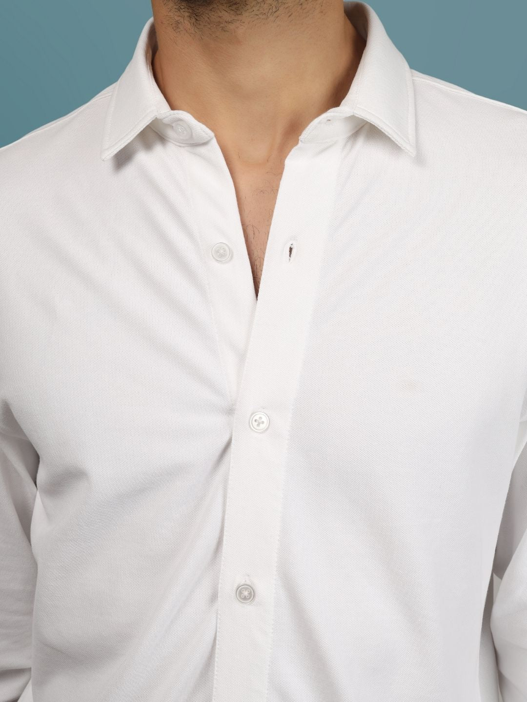 White Sporty Pique Shirt - Wearduds