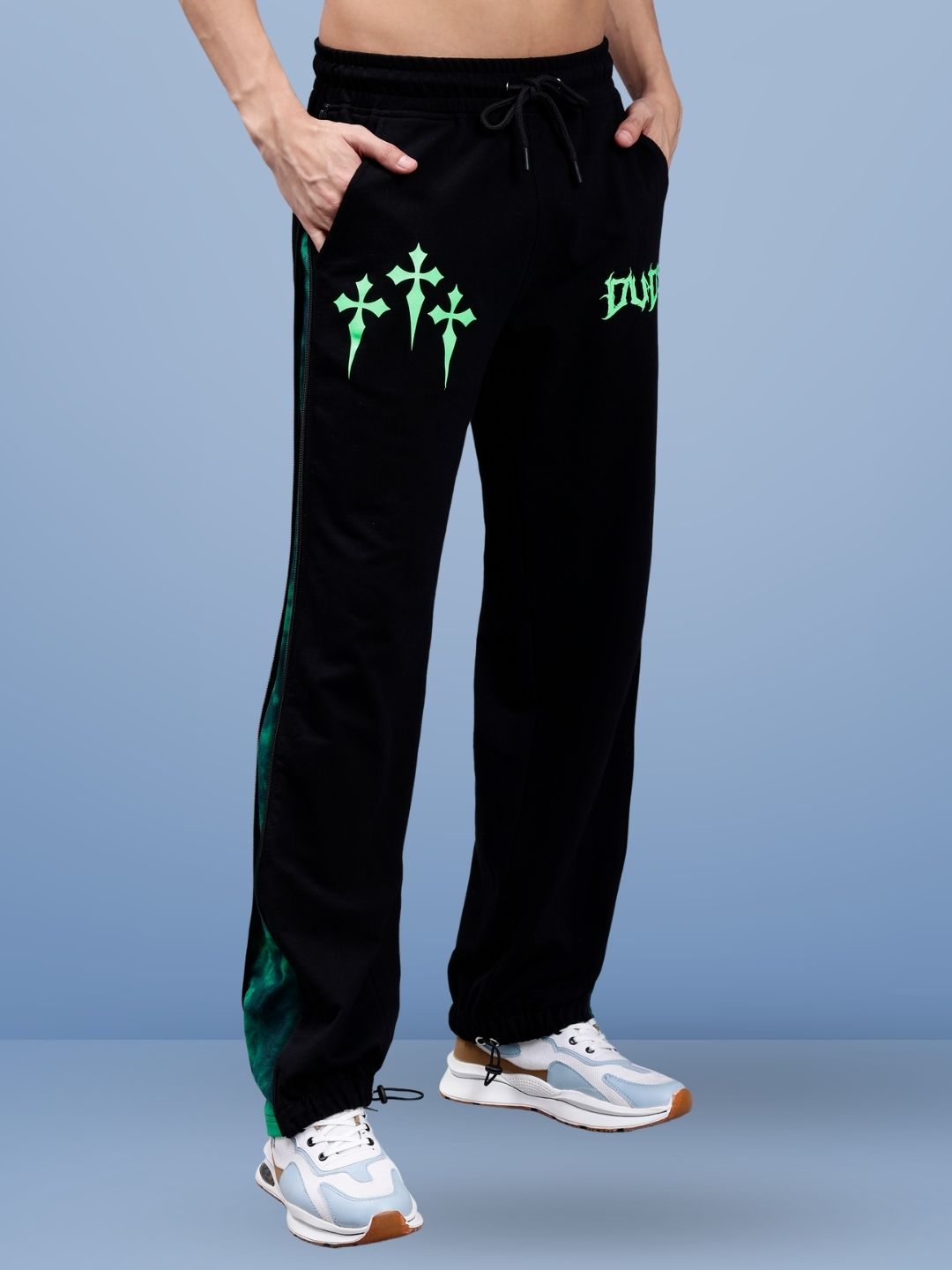 Zipper Panel Joggers (Green) - Wearduds