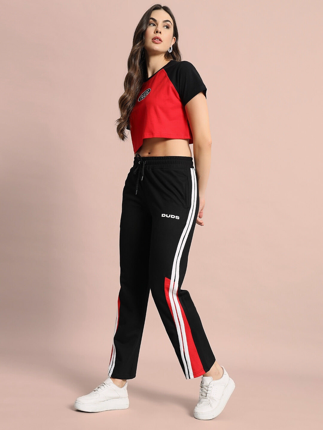 Challenger Raglan Crop-Top (Red Black)