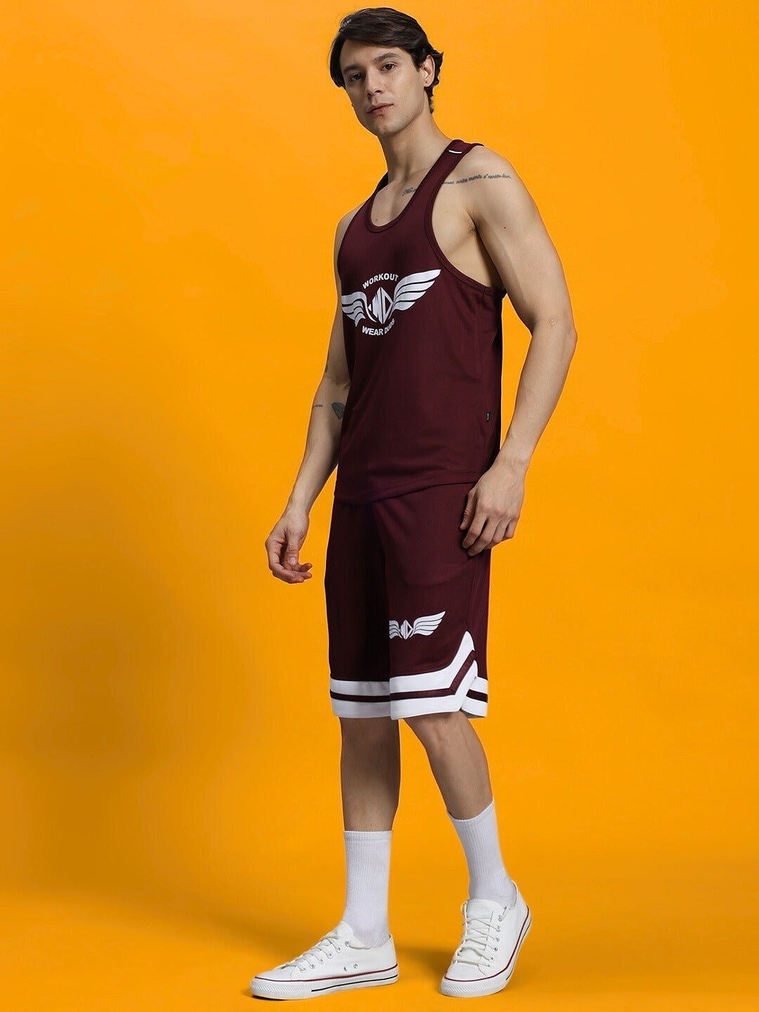 WD WINGS GYM CO-ORD SET (MAROON)