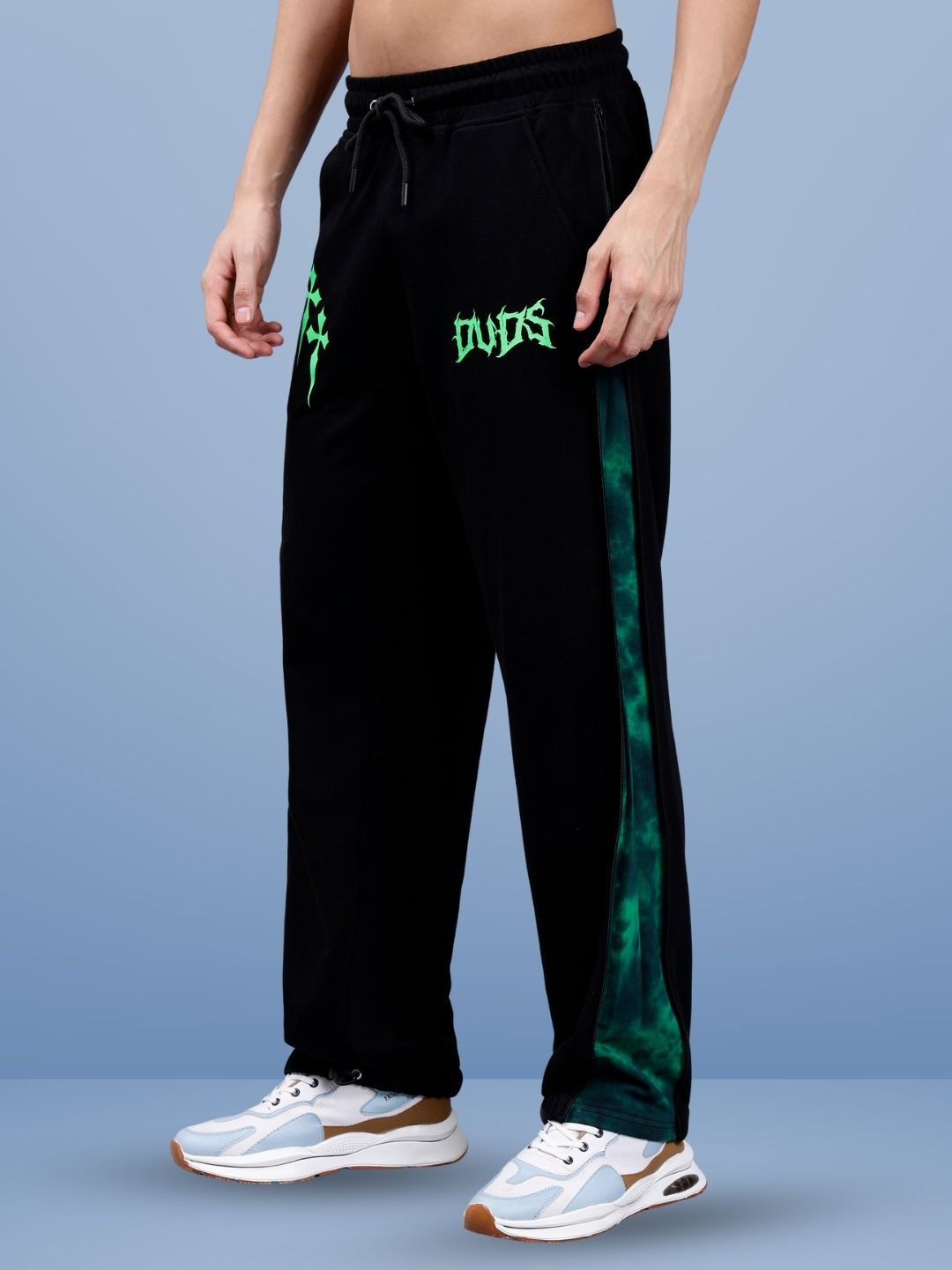 Zipper Panel Joggers (Green) - Wearduds