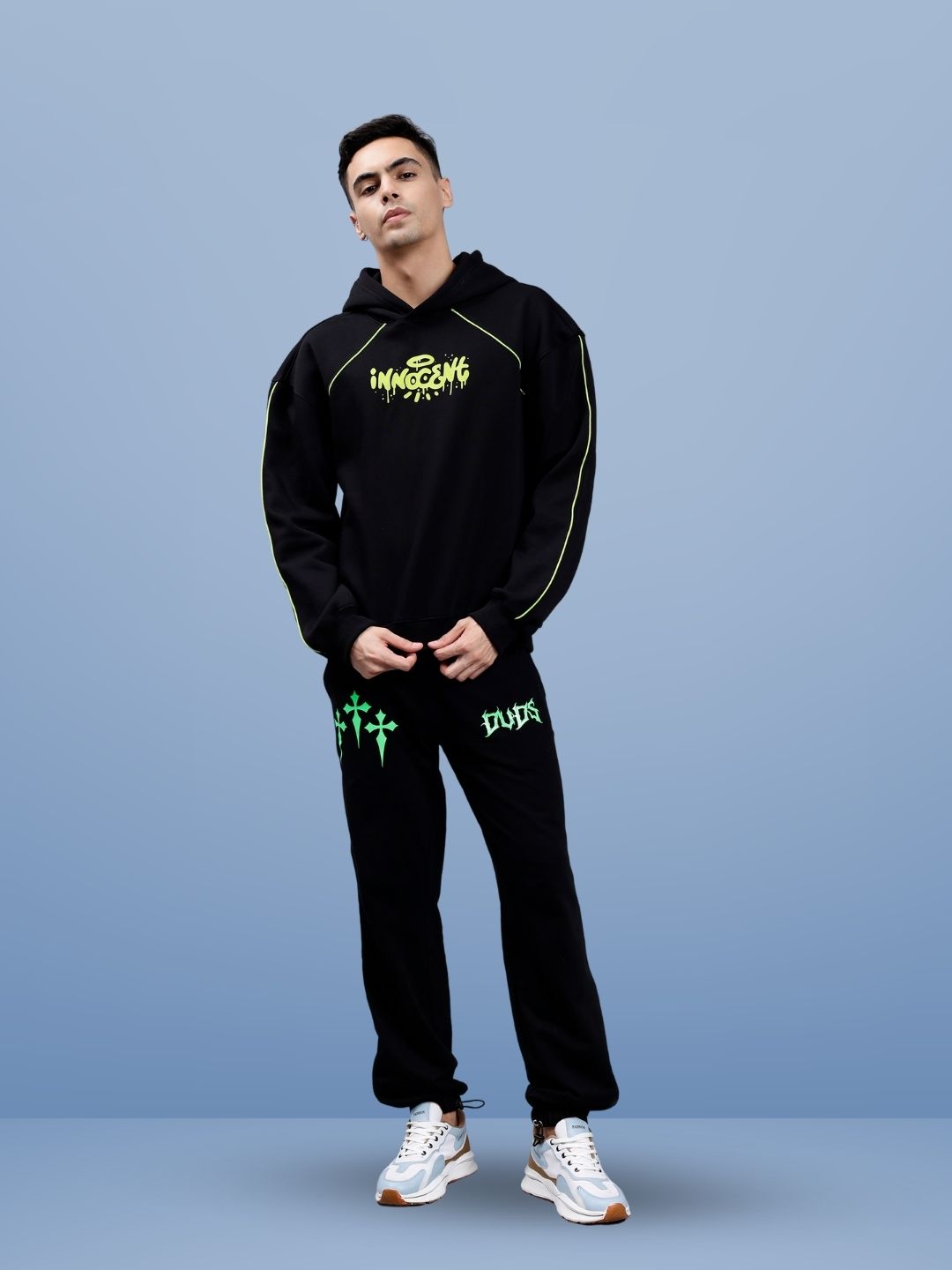 Zipper Panel Joggers (Green) - Wearduds