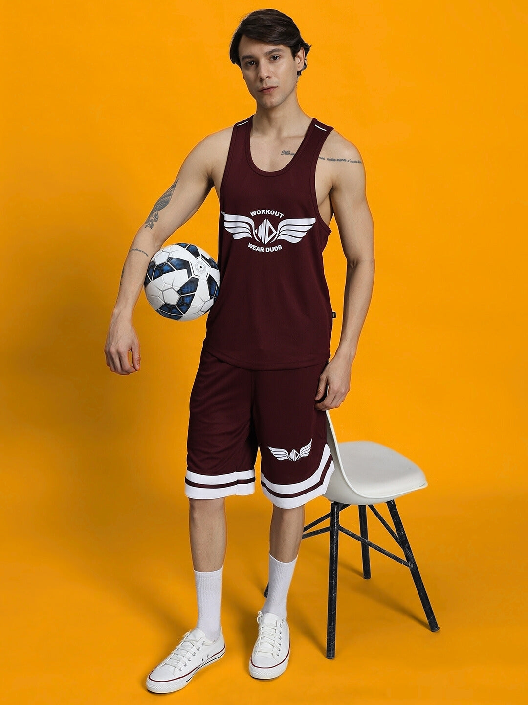 WD WINGS GYM CO-ORD SET (MAROON)