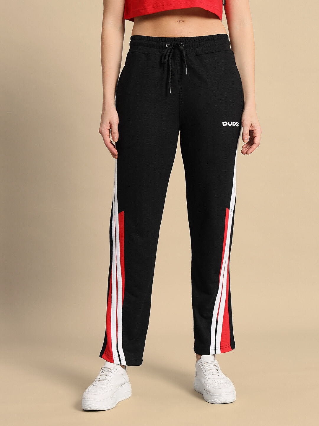 WOMEN'S TORNADO JOGGERS (BLACK RED)