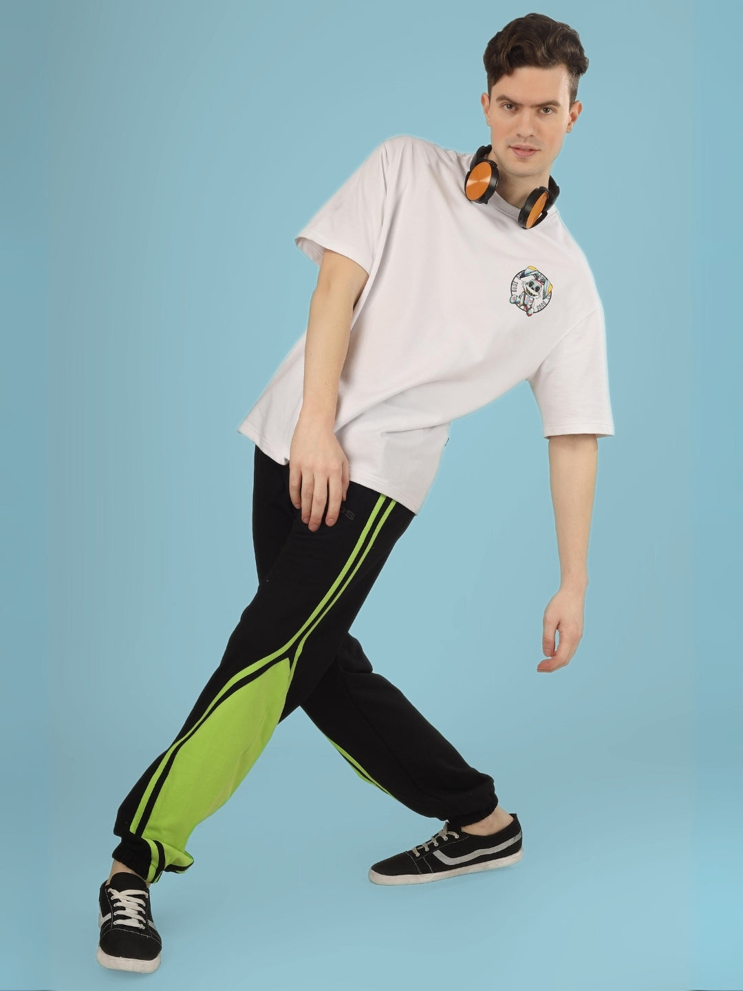 VECTOR BAGGY JOGGERS (BLACK-NEON)