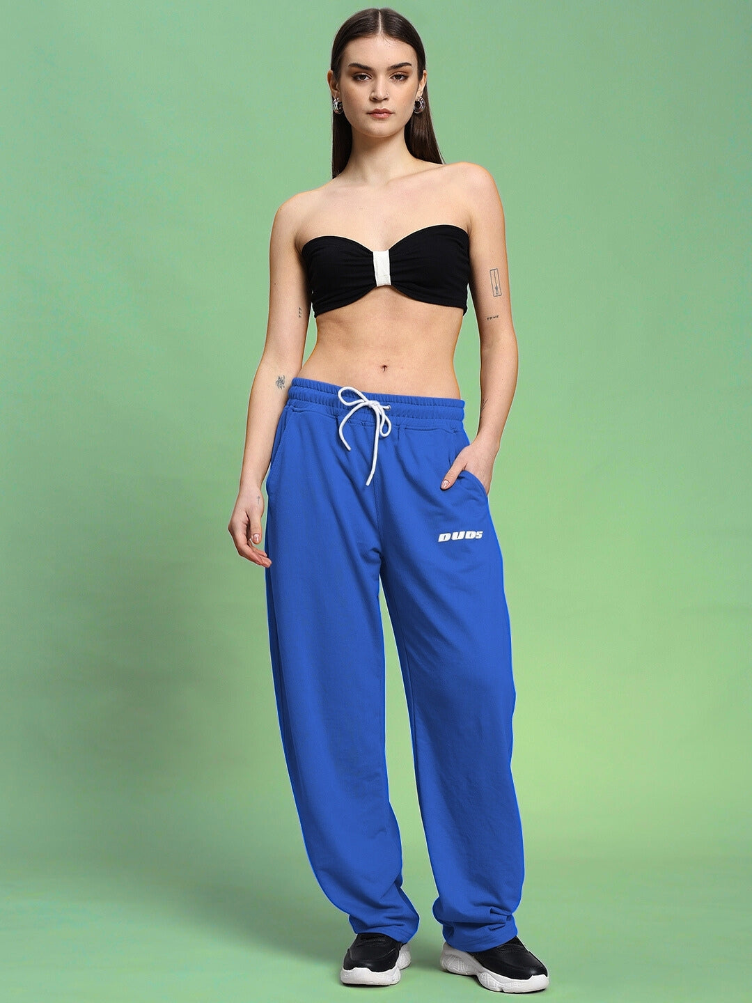 WOMEN'S LIA CO-ORD SET (BLACK-R BLUE)