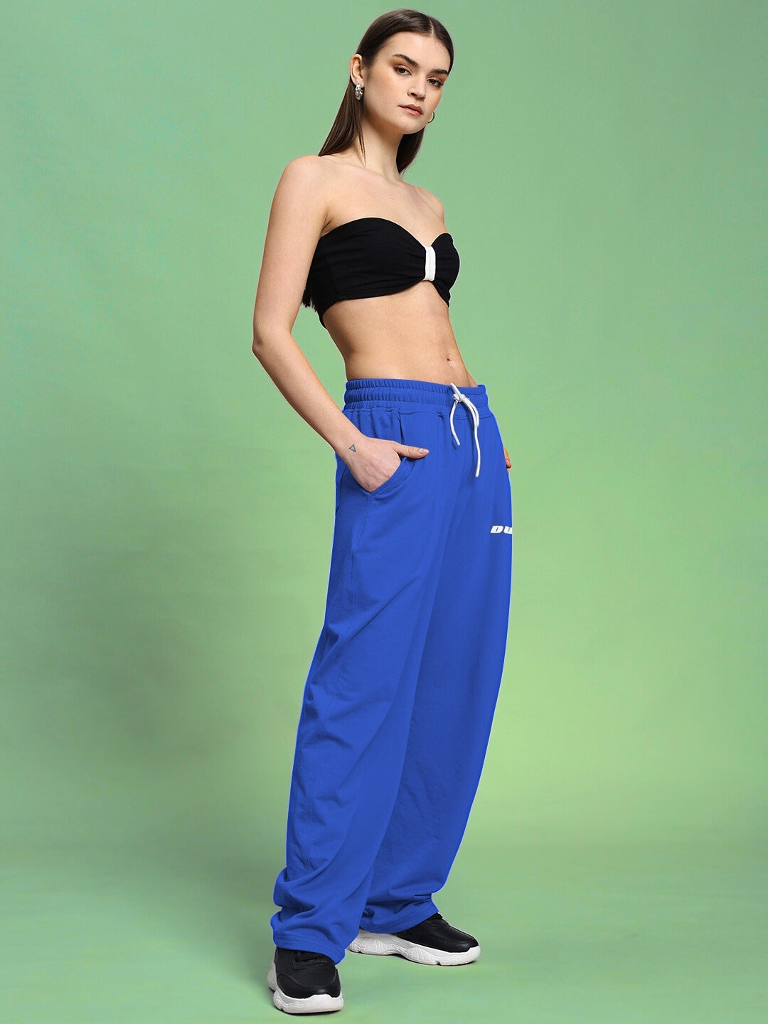 WOMEN'S LIA CO-ORD SET (BLACK-R BLUE)