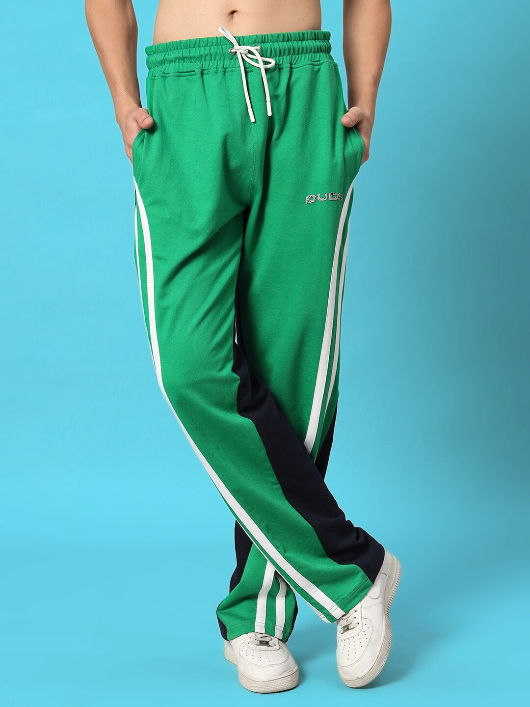 SKATER KOREAN BAGGY JOGGERS (GREEN BLACK)