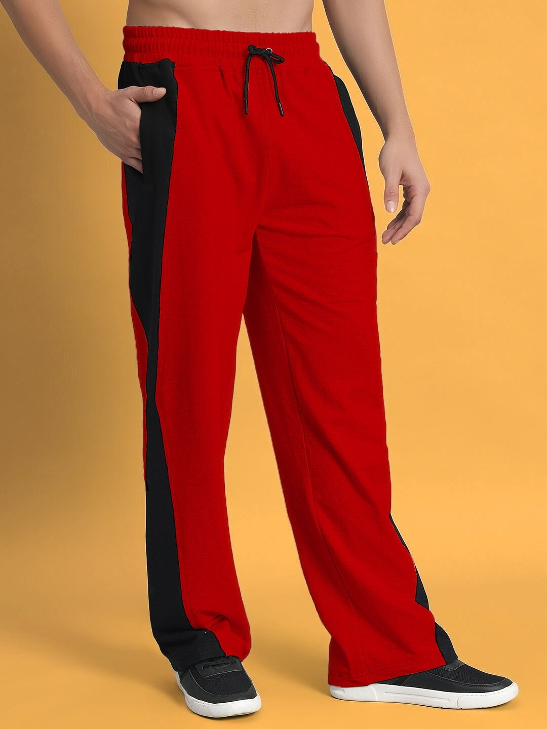 REVIVE SIDE CONTRAST JOGGERS (RED-BLACK)