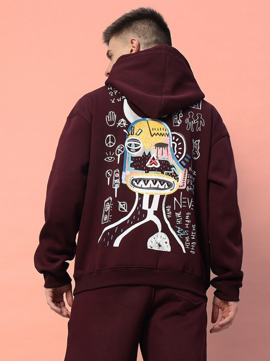 JUMBLED HOODIE (WINE)