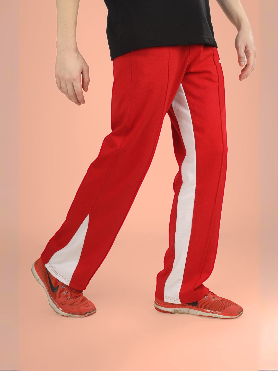 FLOPPY FLARED CONTRAST JOGGERS (RED)
