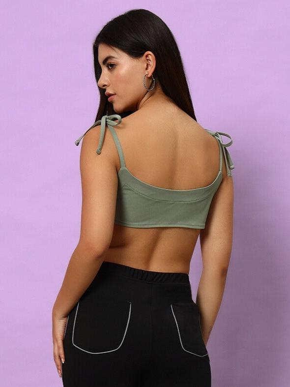 Ashley Crop-Top (Laurel Green)