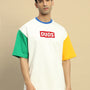 Chroma Color Blocked Oversized T-Shirt (Off White)