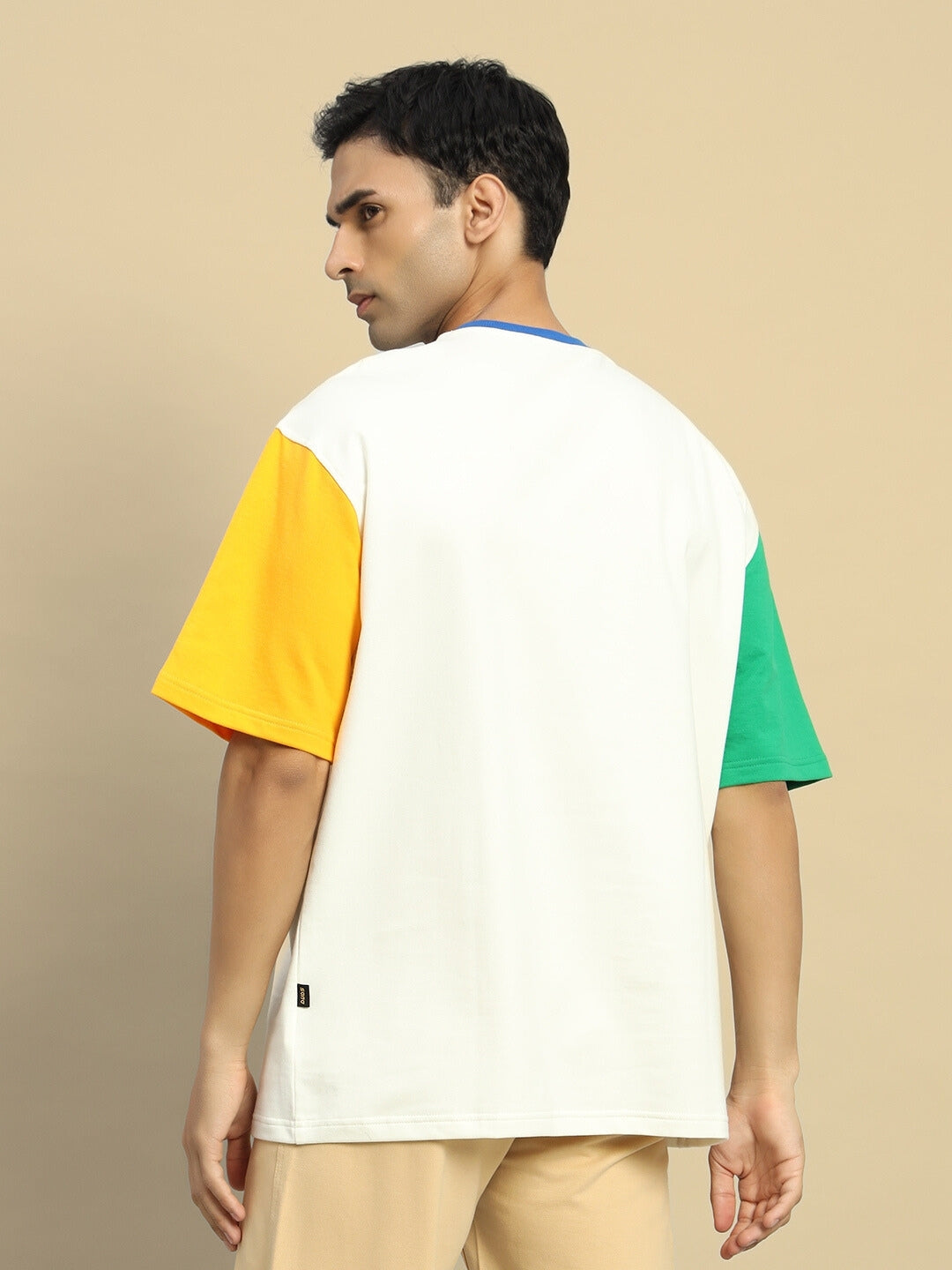 Chroma Color Blocked Oversized T-Shirt (Off White)