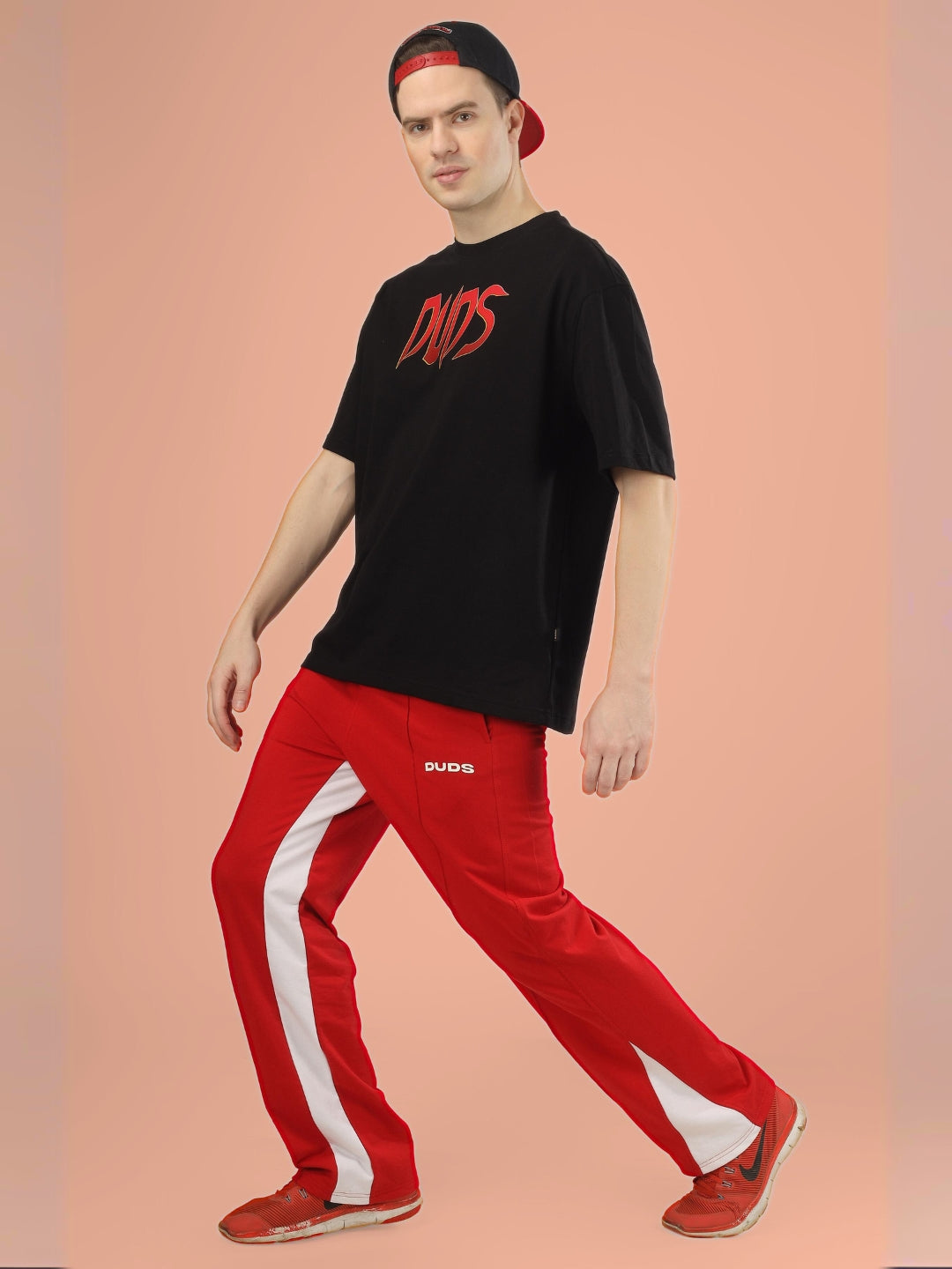 FLOPPY FLARED CONTRAST JOGGERS (RED)