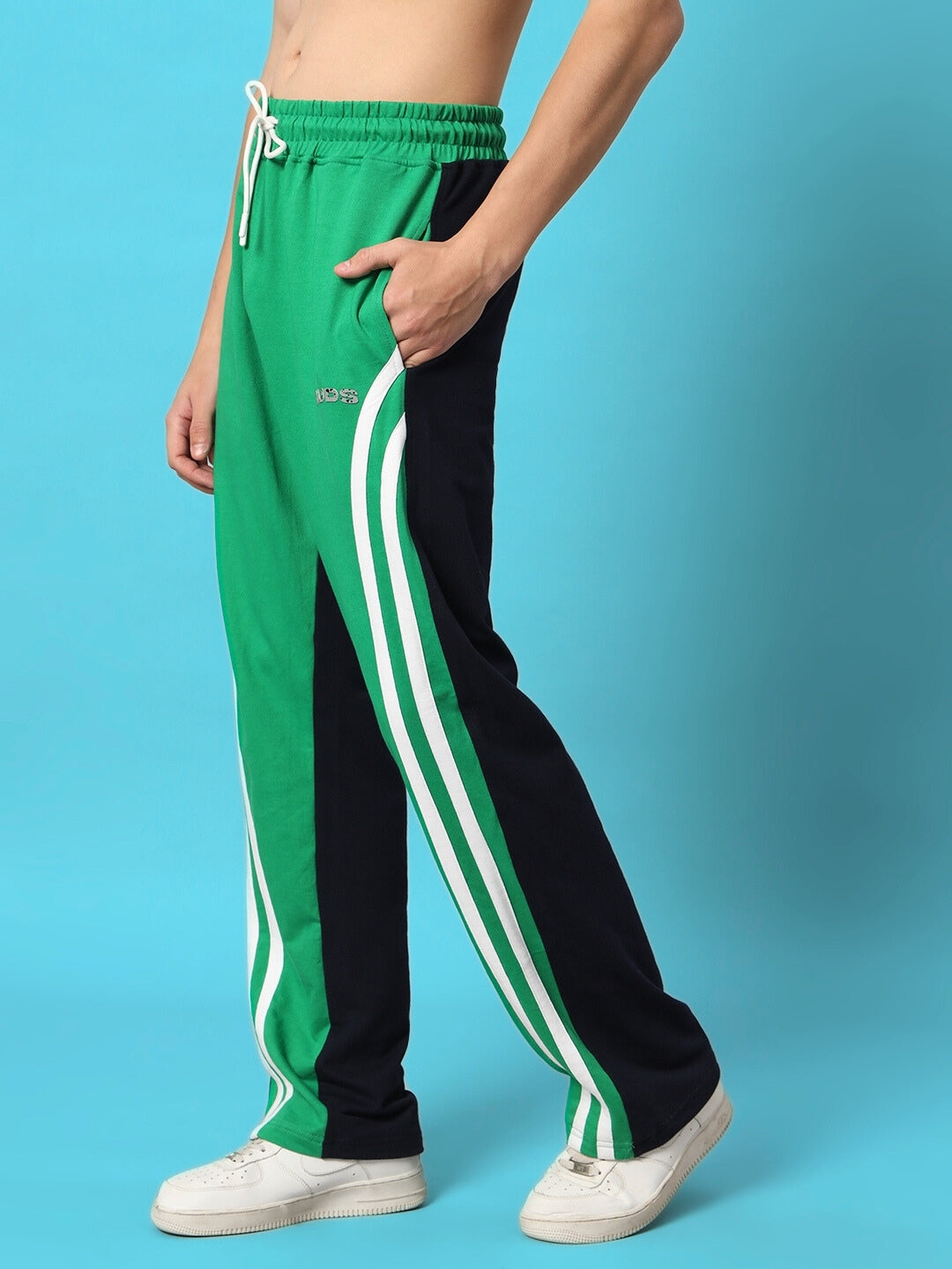 SKATER KOREAN BAGGY JOGGERS (GREEN BLACK)