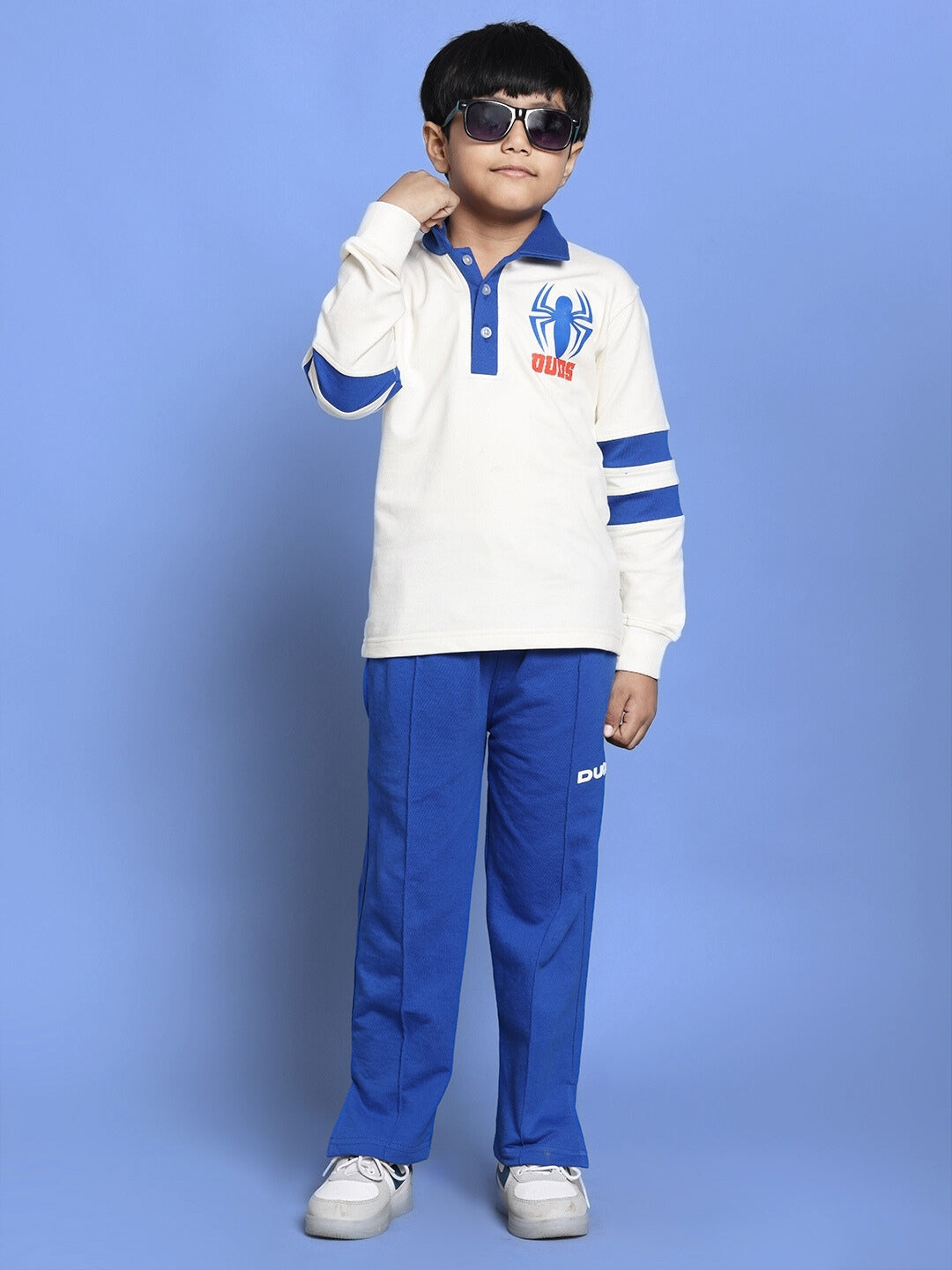 MARVEL CO-ORD SET FOR BOYS & GIRLS (WHITE-ROYAL BLUE)