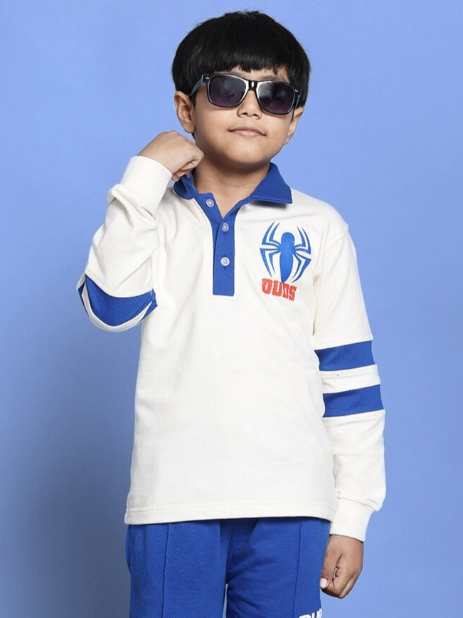 MARVEL OVERSIZED SWEATSHIRT FOR BOYS & GIRLS (WHITE-ROYAL BLUE)