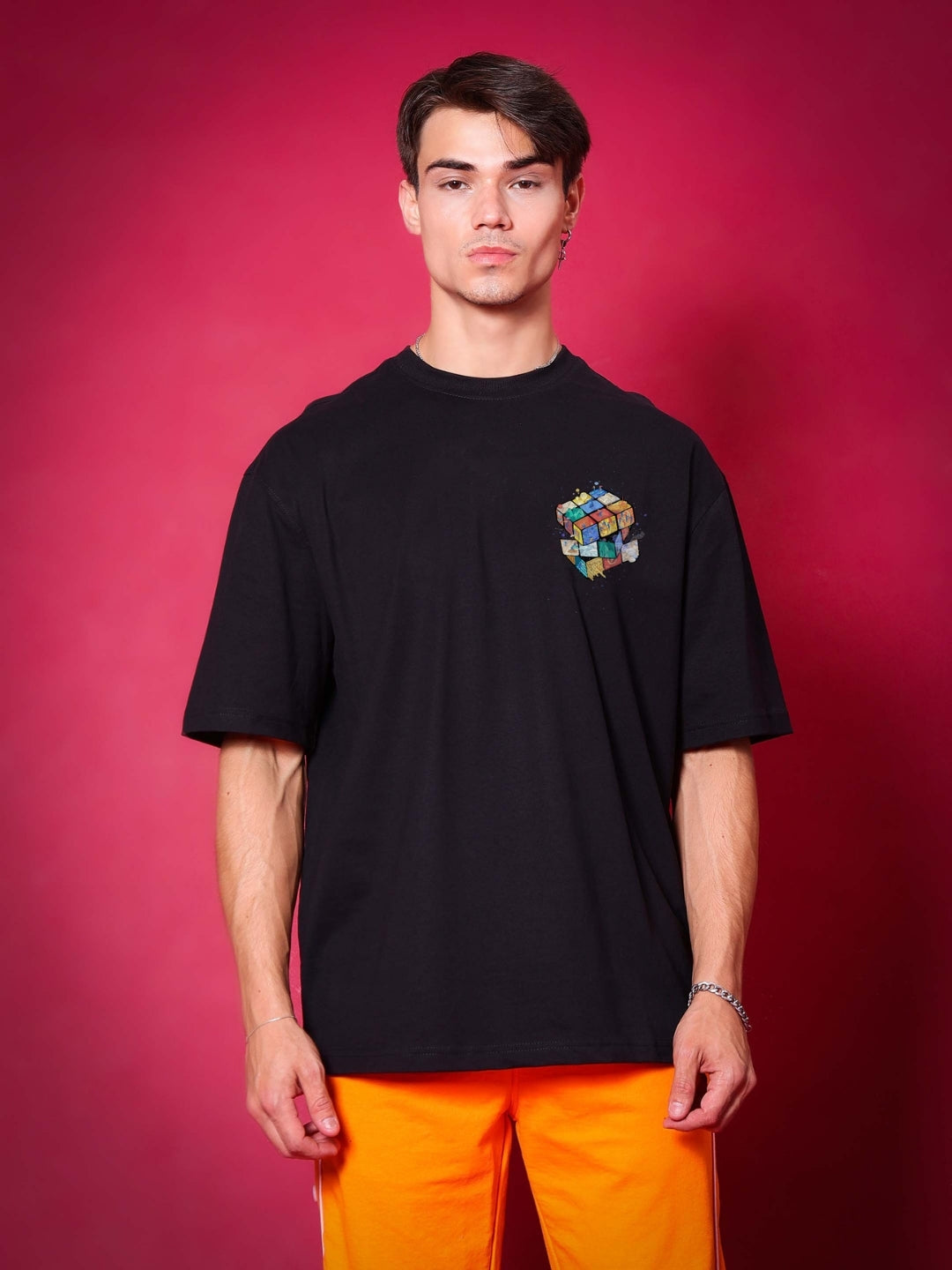 Rubik’s revolution oversized T-shirt (Black)