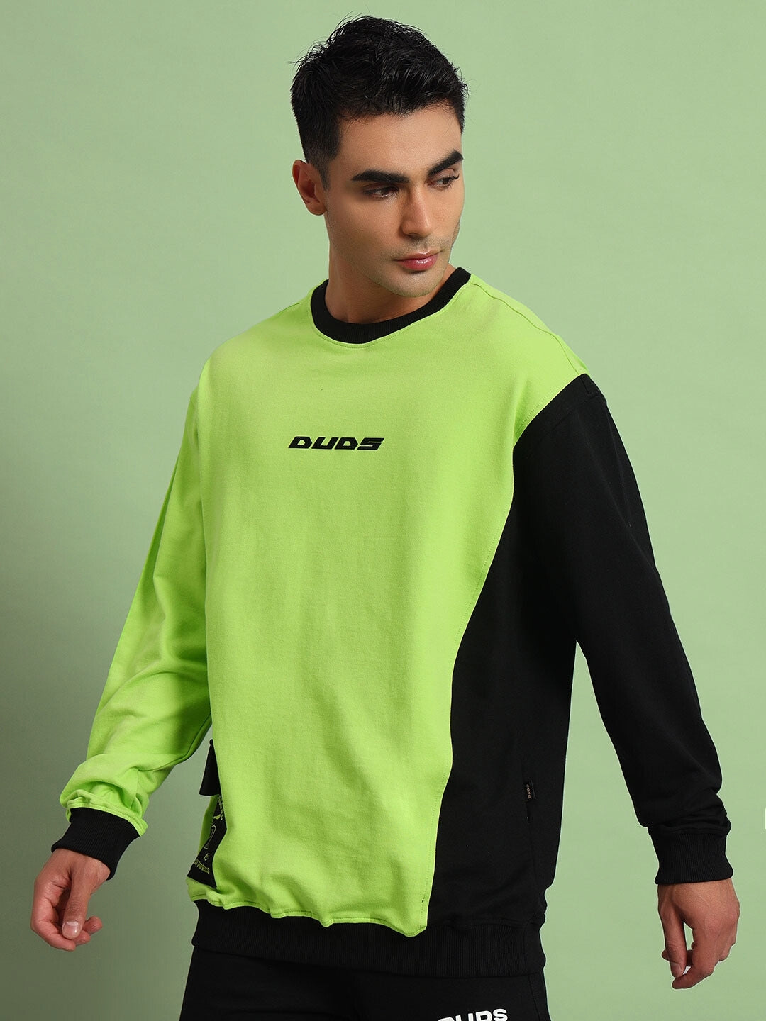 Espresso Oversized Sweatshirt (Neon Green-Black)