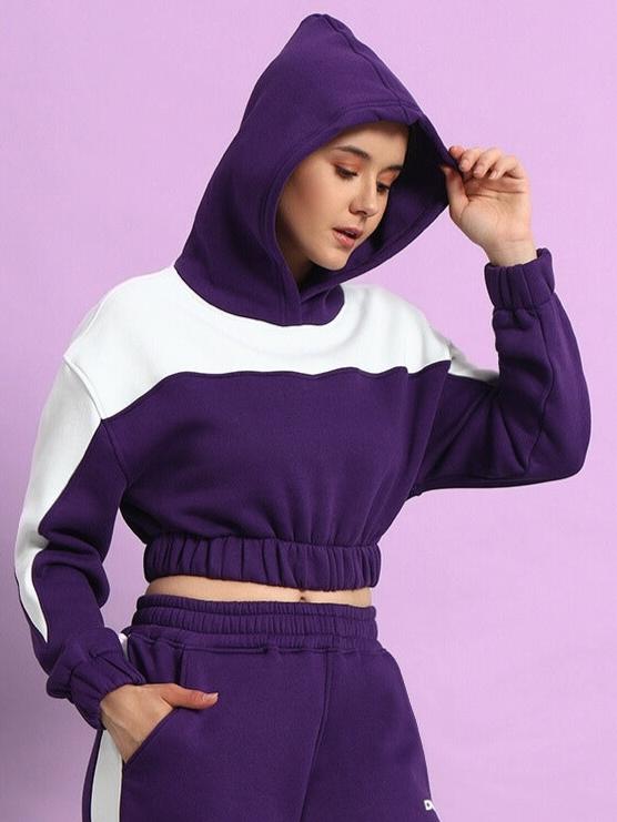 Rizzler Over- Sized Crop Hoodies (Purple)