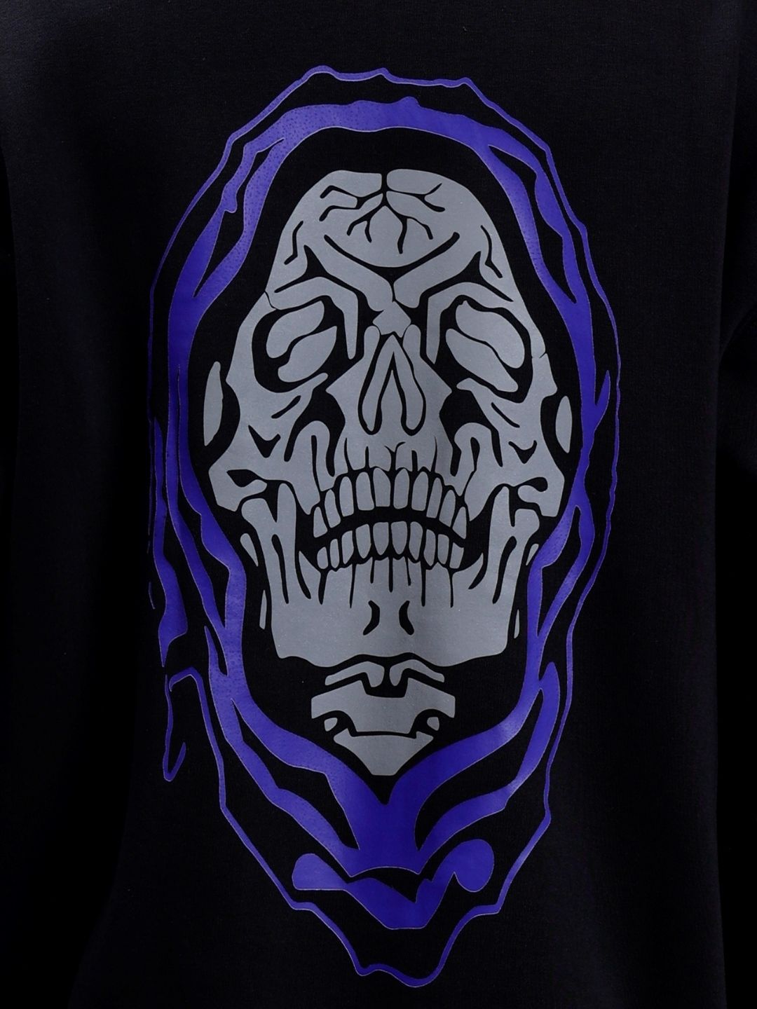 Skull Reflector Over-Sized Hoodies (Black) - Wearduds