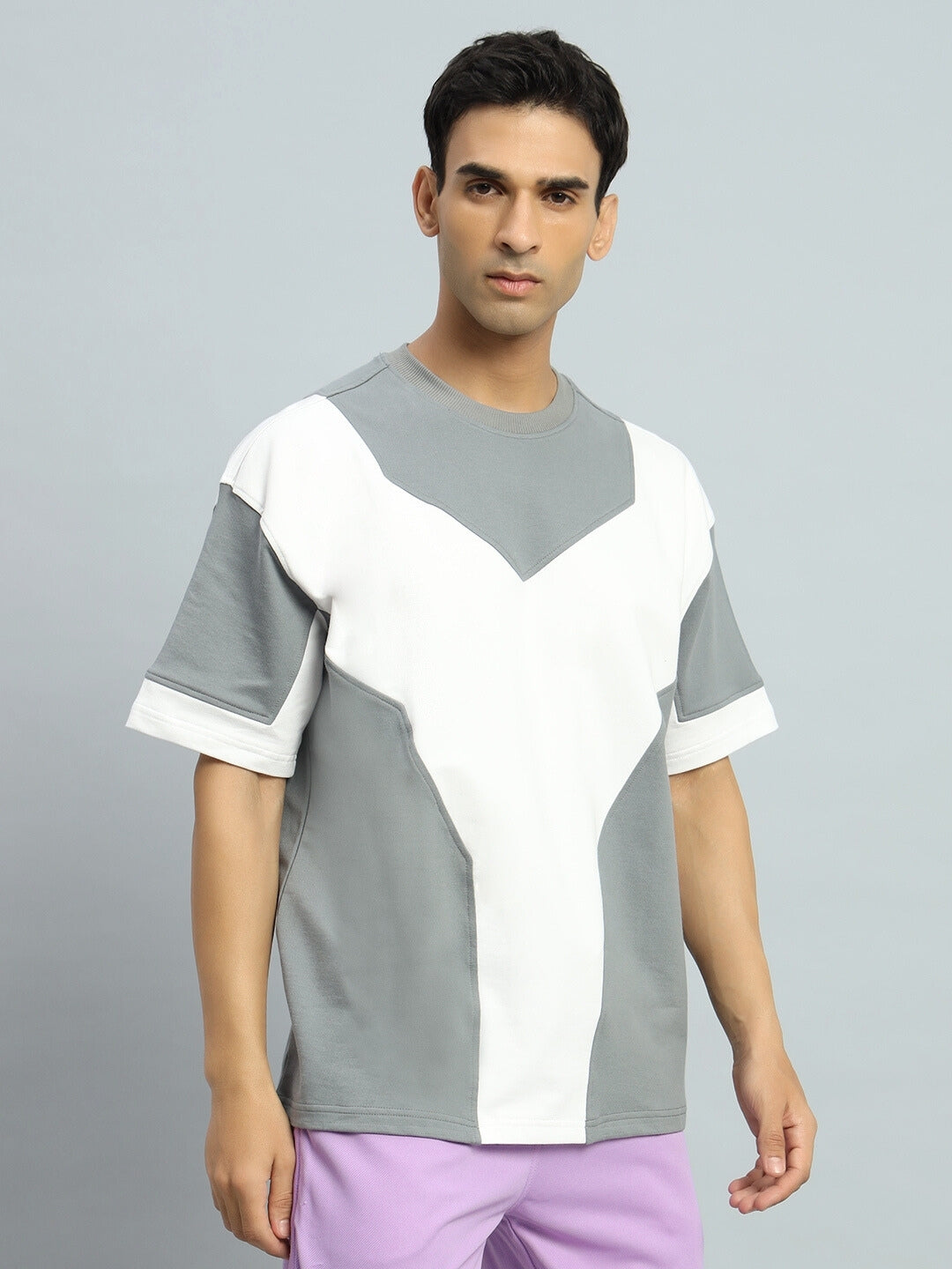 Sphere Over-Sized T-Shirt (Grey-White)