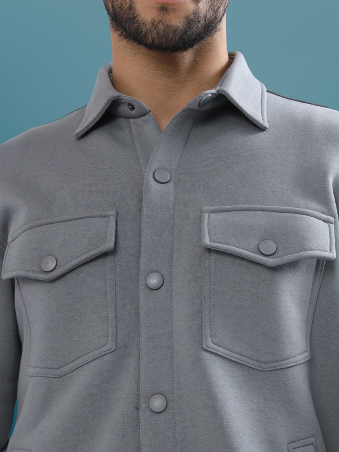 Grey Relaxed Fit Overshirt - Wearduds