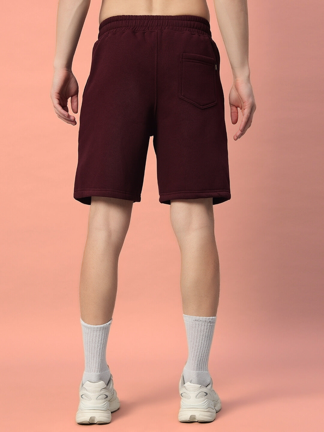 Jumbled Fleece Shorts (Wine)