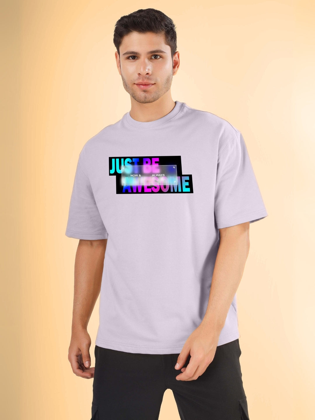 Just Be Awesome Over-Sized T-Shirt (Lilac)