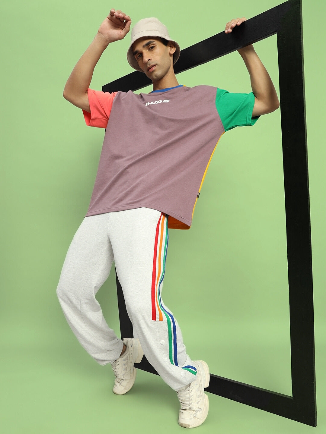 Iris Color Blocked Oversized T-Shirt (Multi)