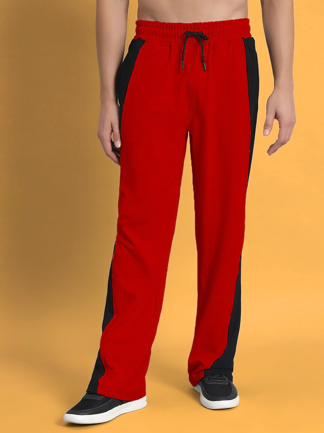 REVIVE SIDE CONTRAST JOGGERS (RED-BLACK)