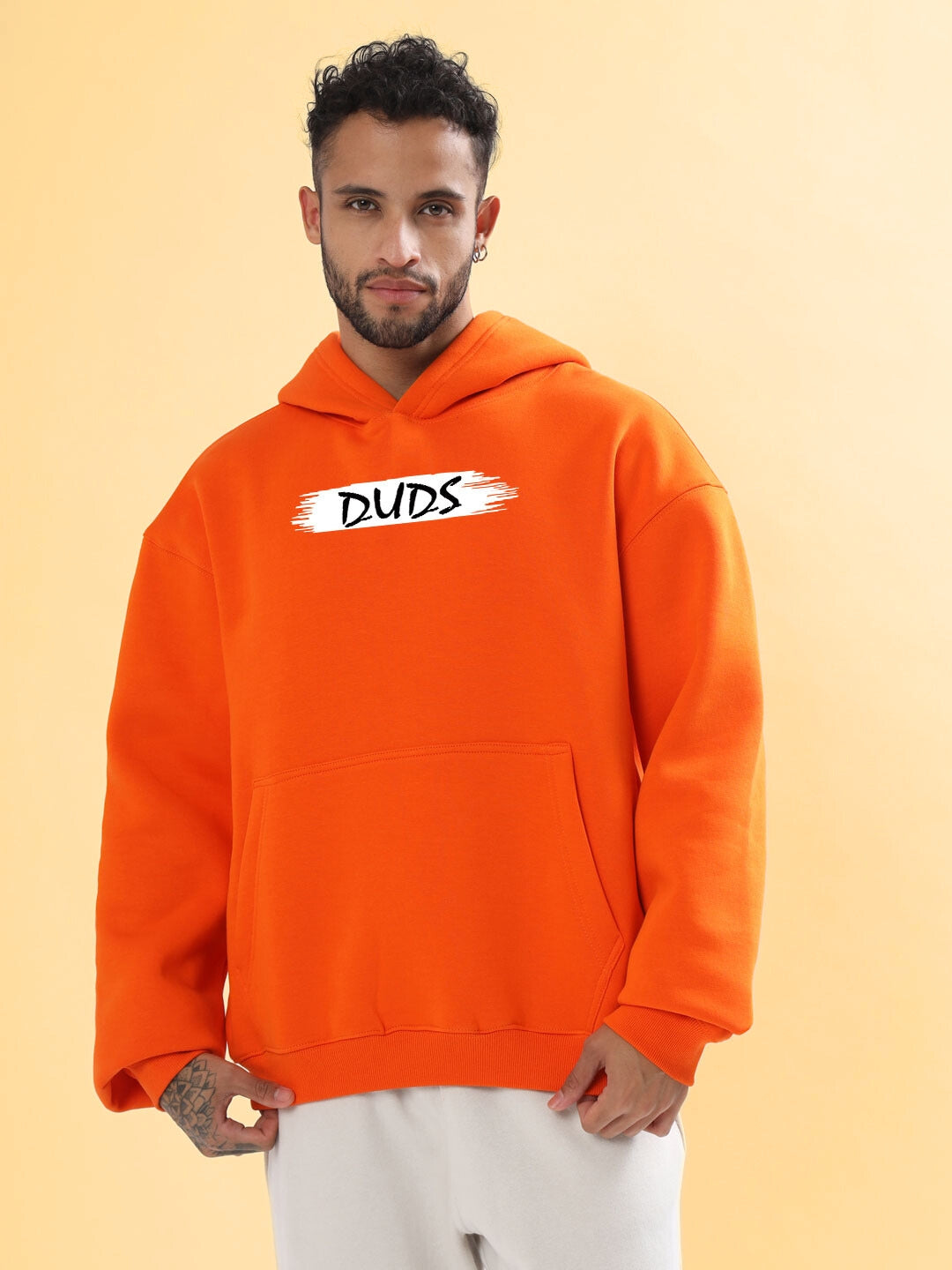 Bloom Quote Oversized Hoodie (Orange)