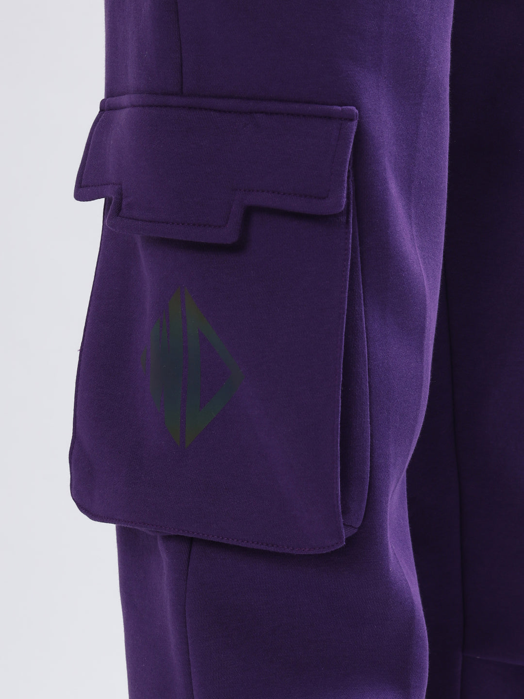 5 Pocket Fleece Solid Cargo Pant (Purple) - Wearduds