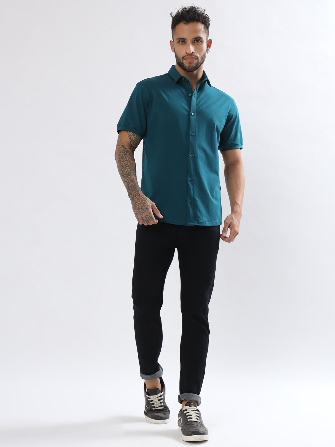 Noir Teal Blue Shirt - Wearduds