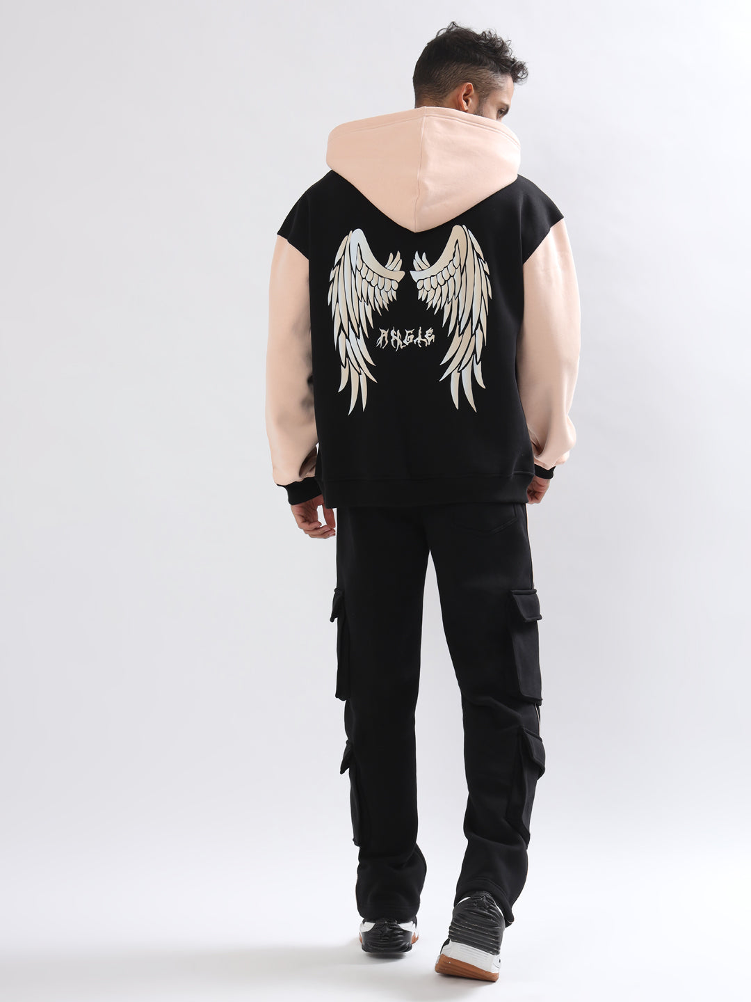 Angel Wings Colorblock Zipper Hoodie Co-Ord Set - Wearduds