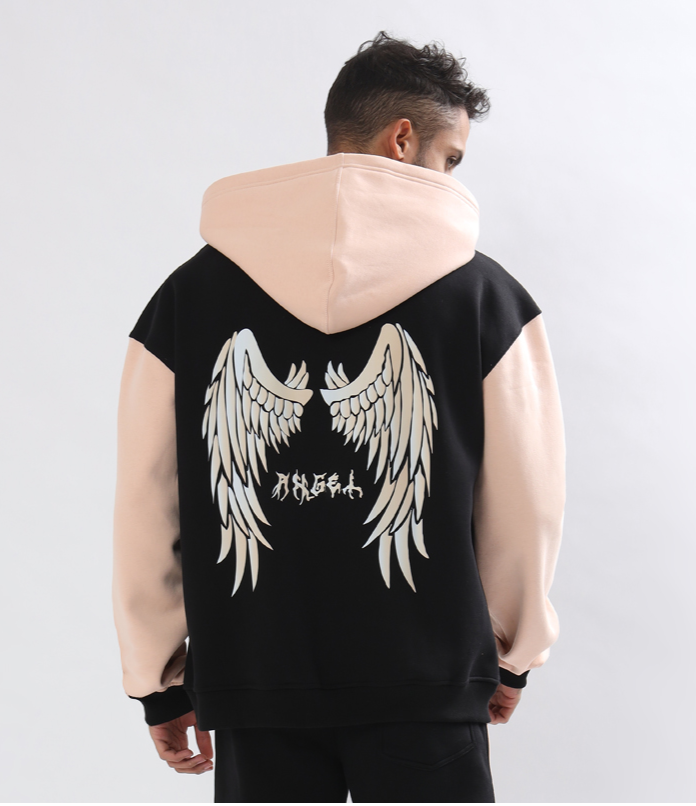 Angel Wings Colorblock Zipper Hoodie - Wearduds