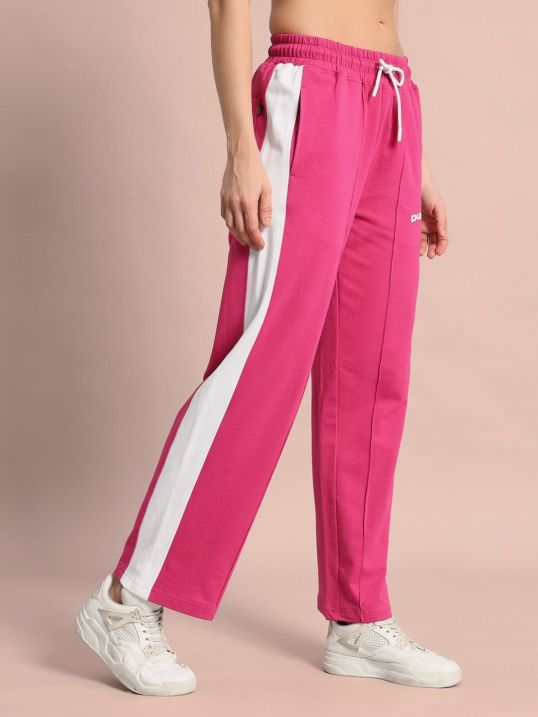 WOMEN'S SIDE SEAM PLATED JOGGERS (PINK)