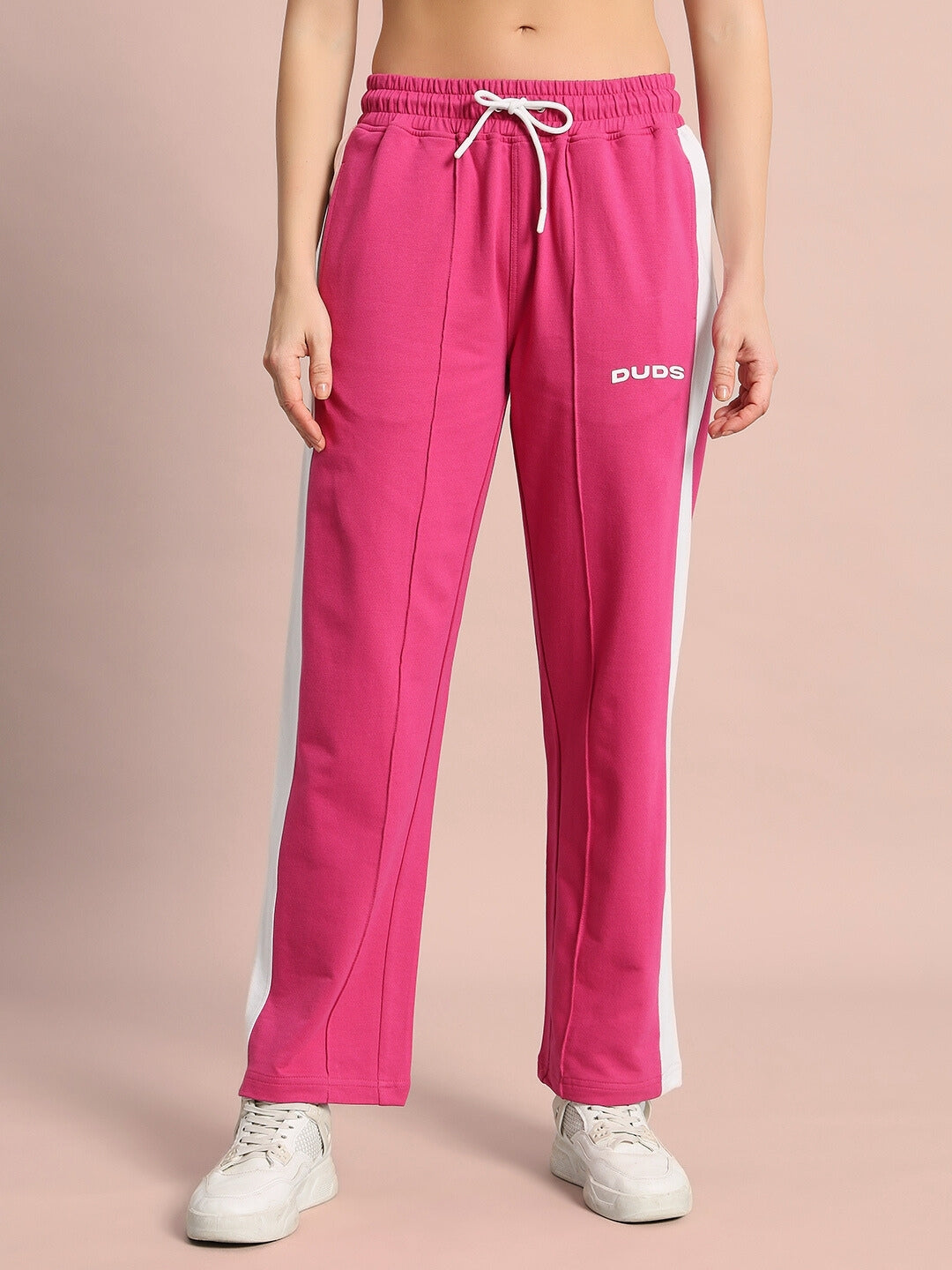 WOMEN'S SIDE SEAM PLATED JOGGERS (PINK)