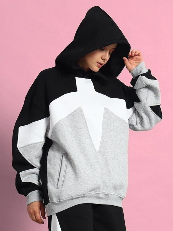 Women's WD Sword Colorblock Hoodie (Black-Grey)