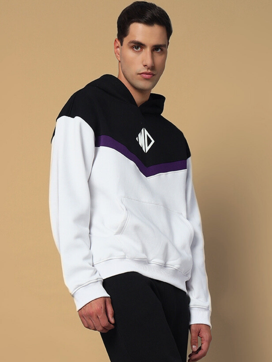 Harley Colorblock Hoodie (White-Purple)