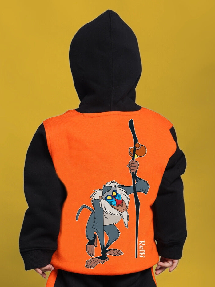 RAFIKI HOODIE FOR BOYS & GIRLS (ORANGE-BLACK)