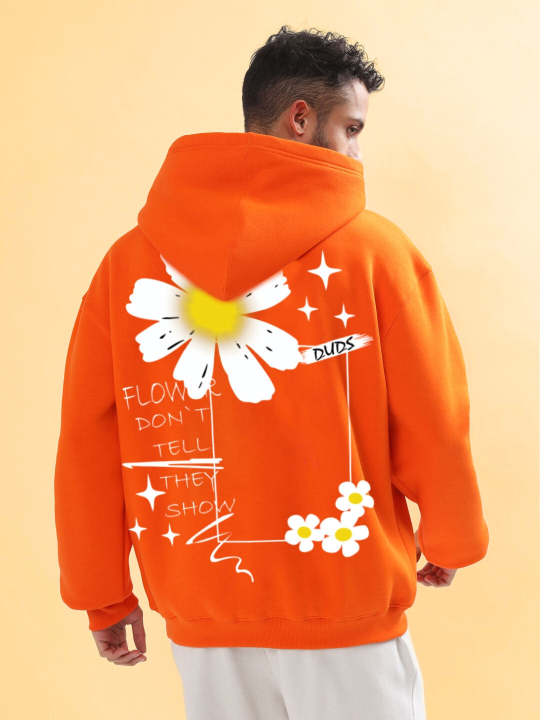 Bloom Quote Oversized Hoodie (Orange)