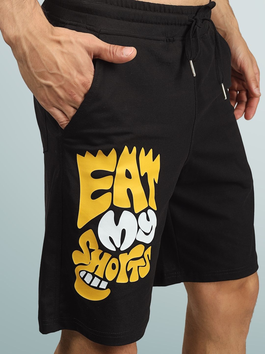 Eat My Shorts Regular Fit Shorts (Black) - Wearduds
