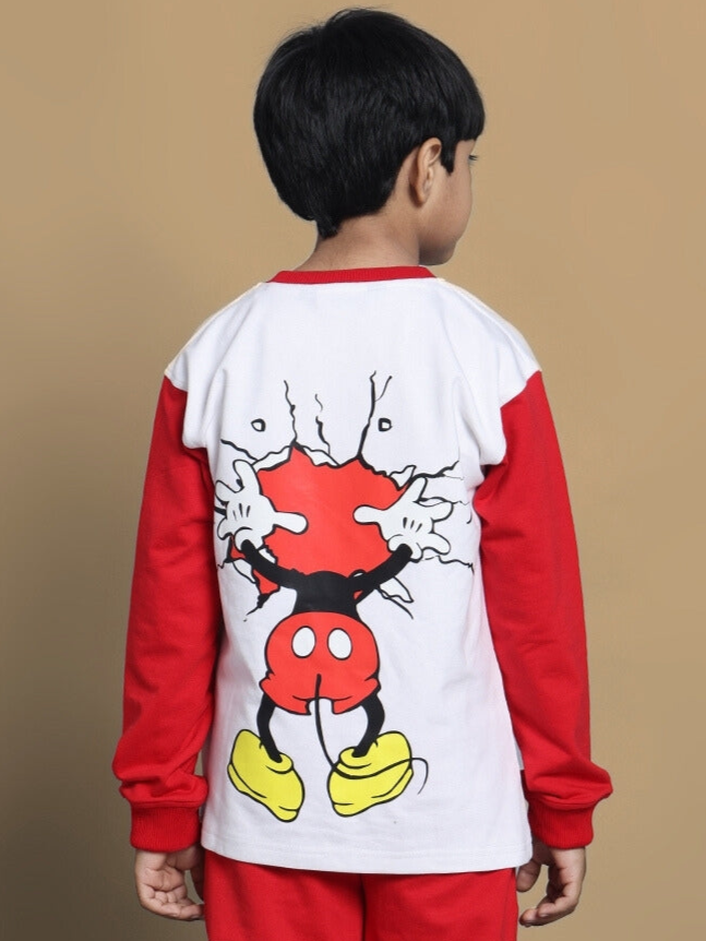 MORTIMER OVERSIZED SWEATSHIRT FOR BOYS & GIRLS (WHITE-RED)