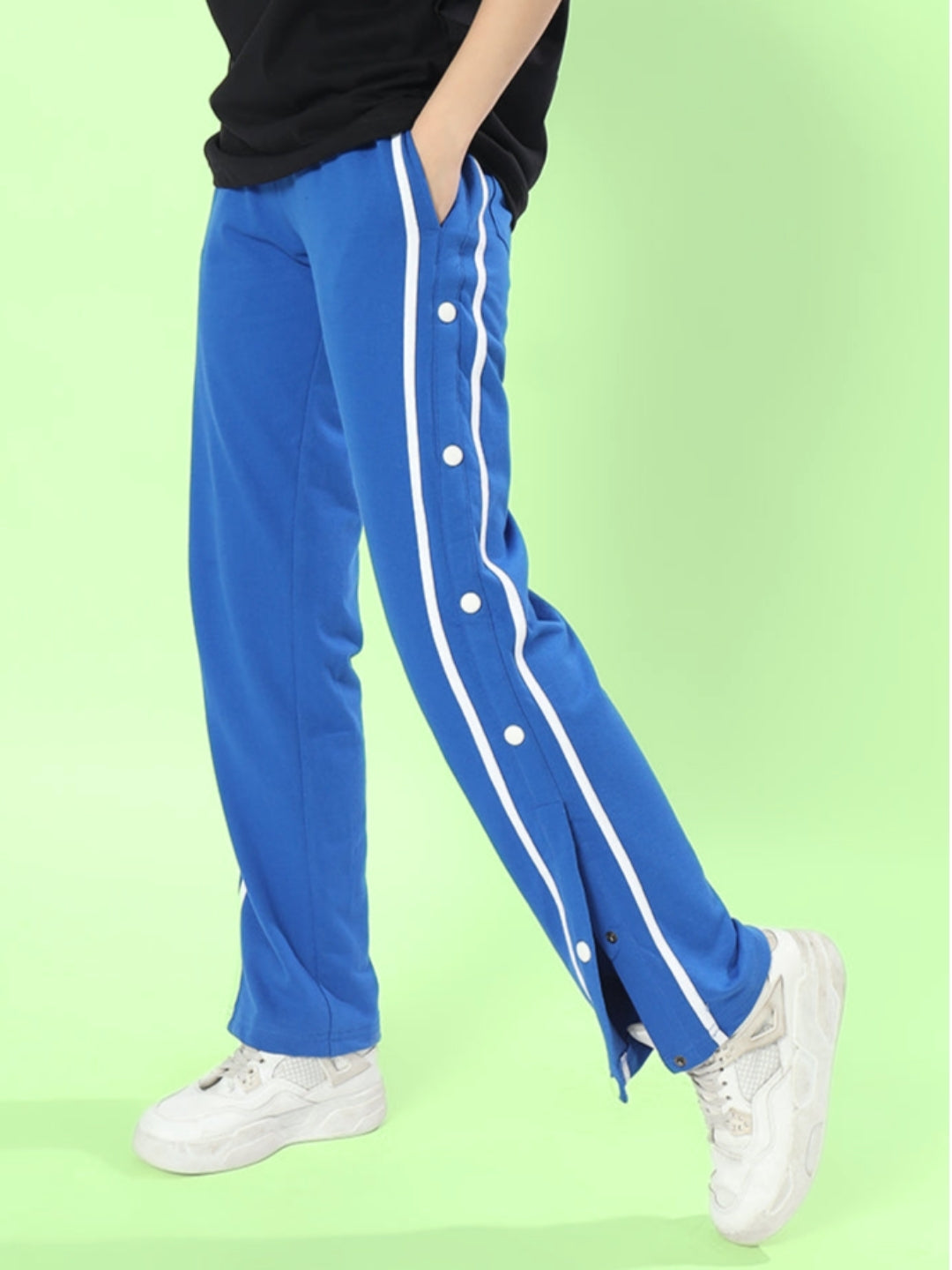 WOMEN'S CONTRAST PANEL JOGGERS (BLUE)