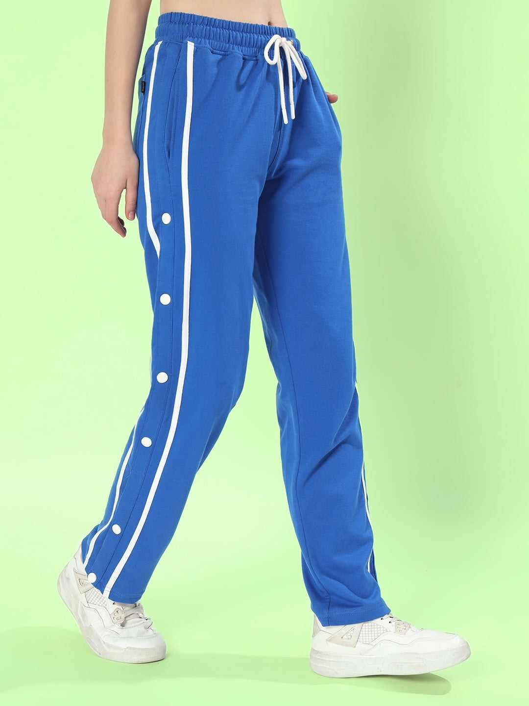 WOMEN'S CONTRAST PANEL JOGGERS (BLUE)